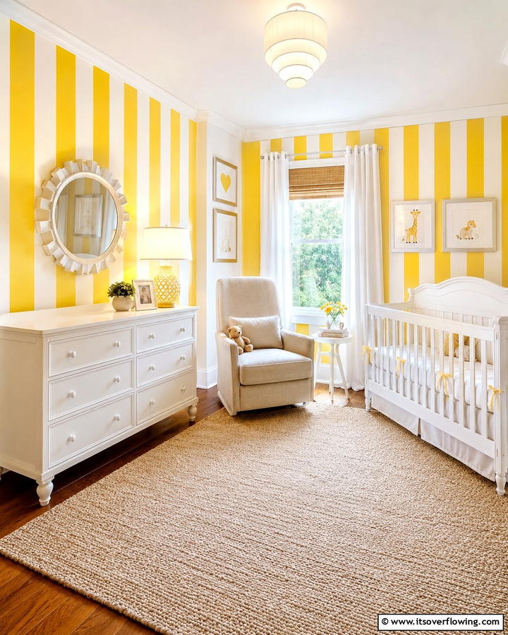 Soft Lemon Walls - 25 Yellow Nursery Ideas for a Cheerful Baby Room
