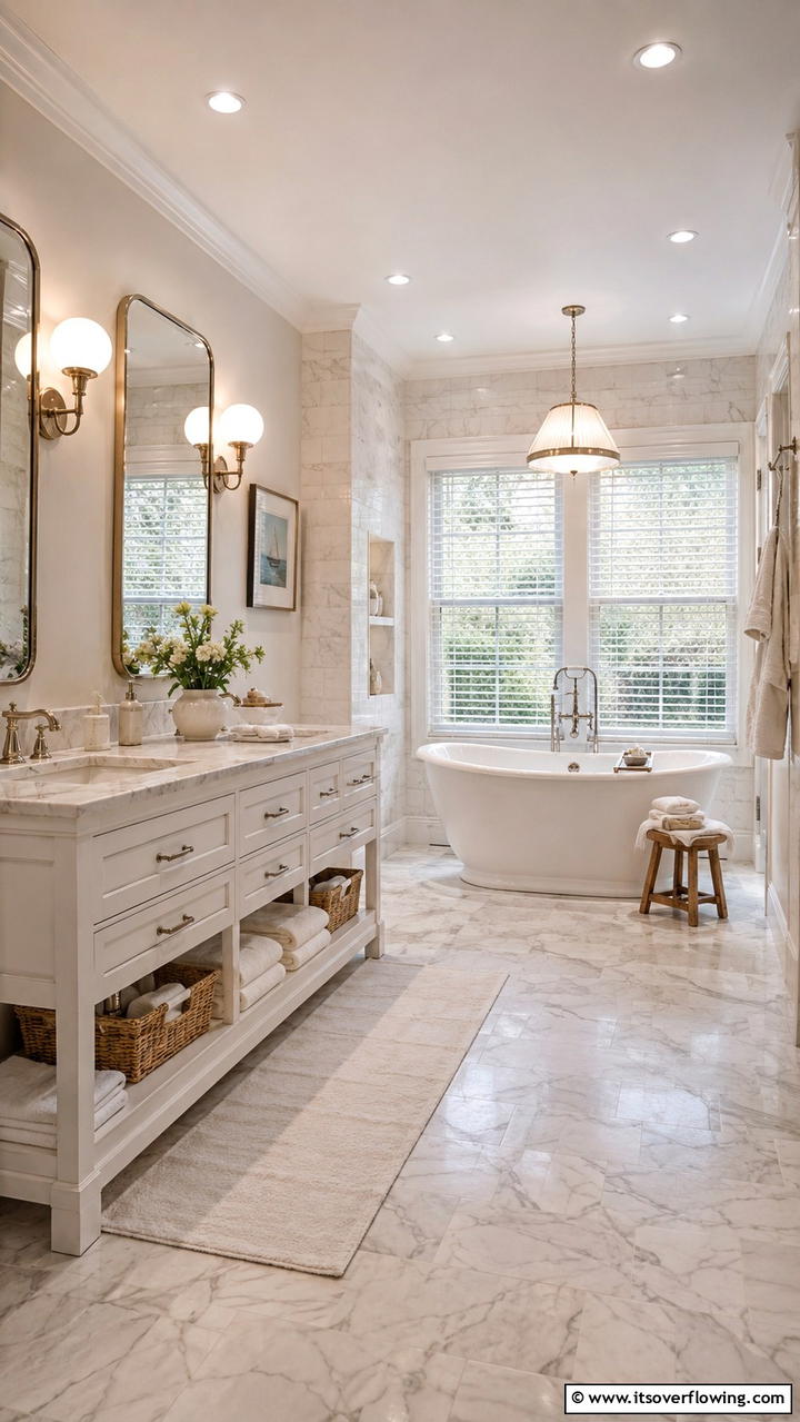 Soft Lighting Schemes - 30 Cottage Bathroom Ideas for a Charming Relaxing Retreat