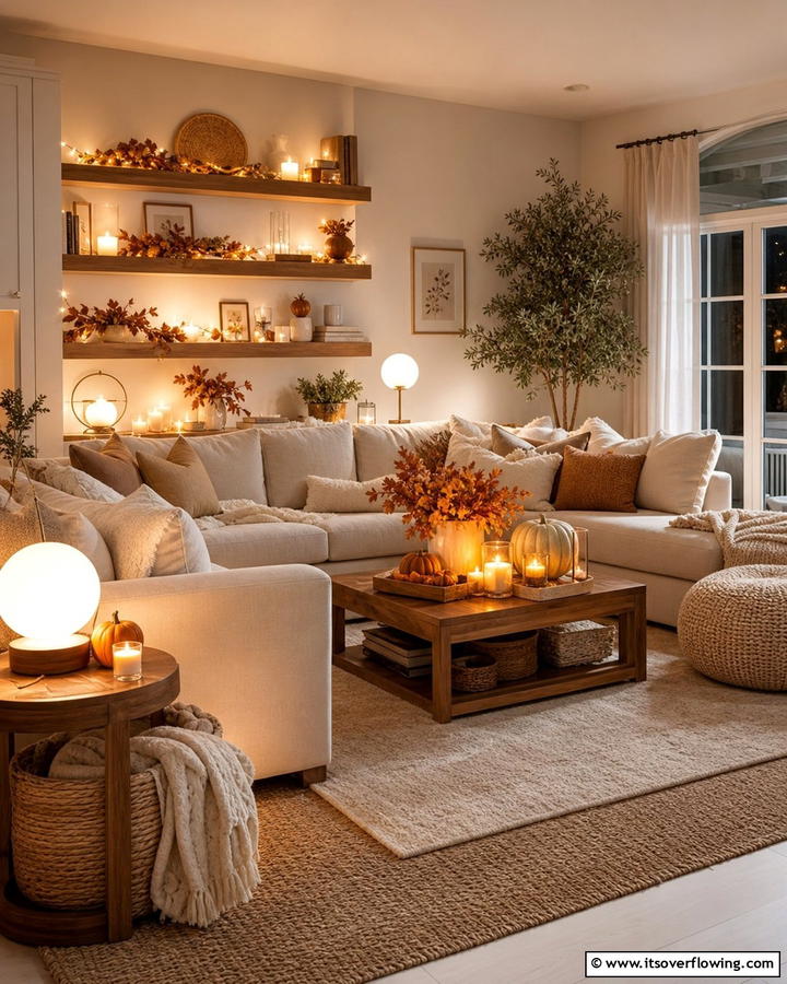 Soft Lighting Solutions - 21 Charming Thanksgiving Decoration Ideas for a Festive Home