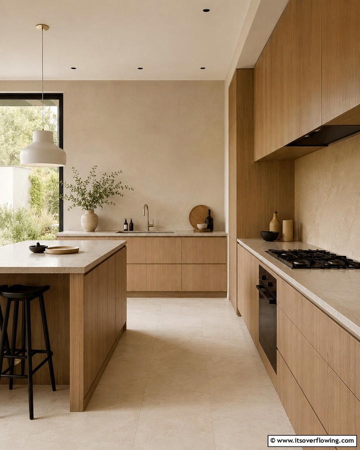 Soft Minimalist Hues - 30 Kitchen Wallpaper Ideas- Bold Backsplashes & Accent Walls