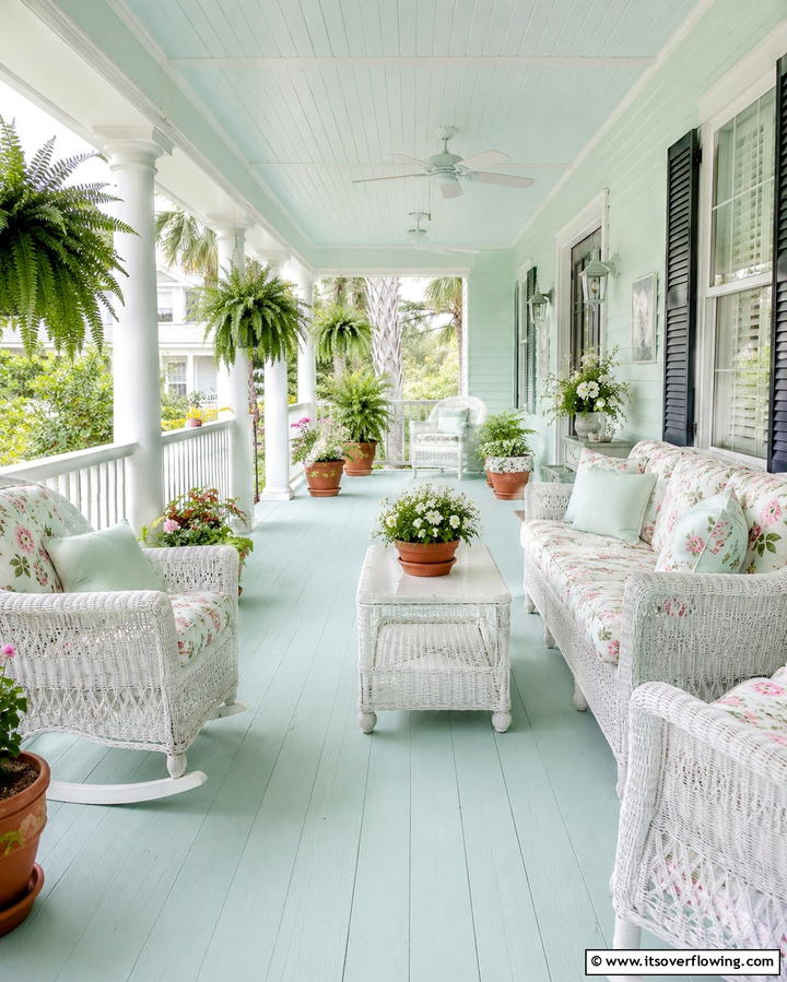 Soft Mint for Fresh Aesthetics - 30 Porch Paint Color Ideas for Inviting Entryways