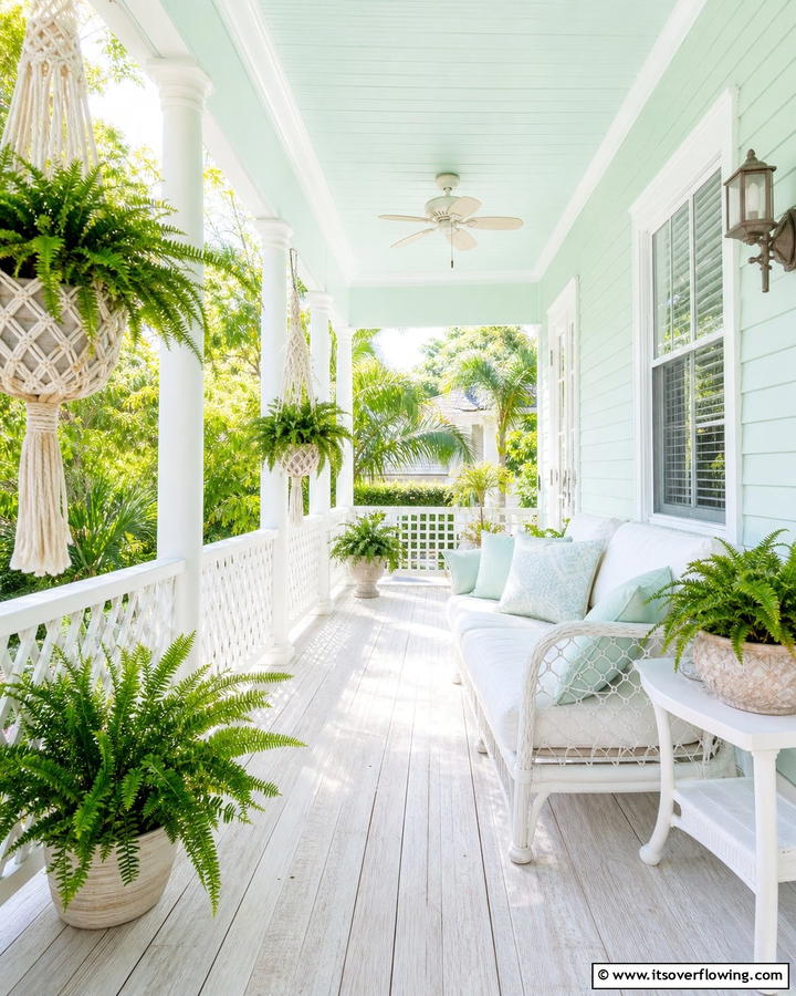 Soft Mint for a Fresh Inviting Look - 17 Porch Paint Color Ideas for Inviting Outdoor Spaces