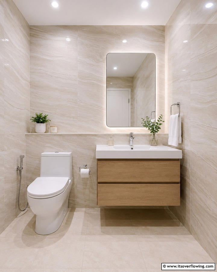 Soft Neutral Backdrop - 30 Beige Bathroom Ideas for Timeless and Serene Design Schemes
