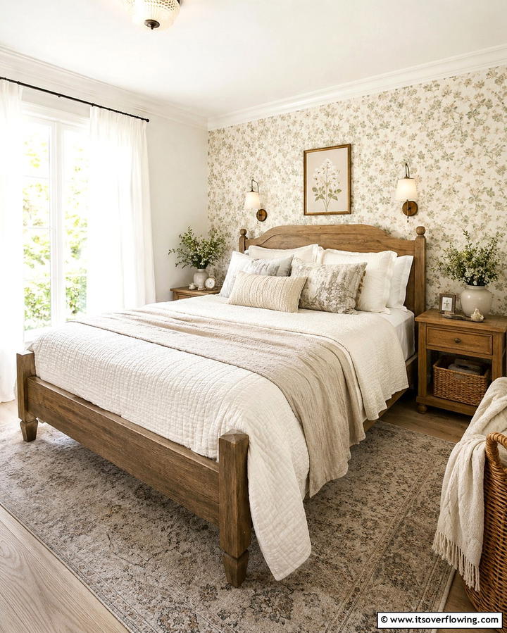 Soft Neutral Bedding - 25 Cottagecore Bedroom Ideas- Cozy & Rustic Designs