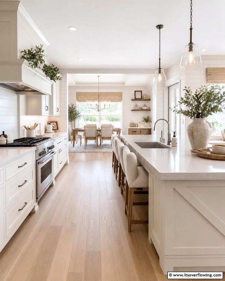 Soft Neutral Palette - 21 Farmhouse Kitchen Ideas for a Cozy, Timeless Look