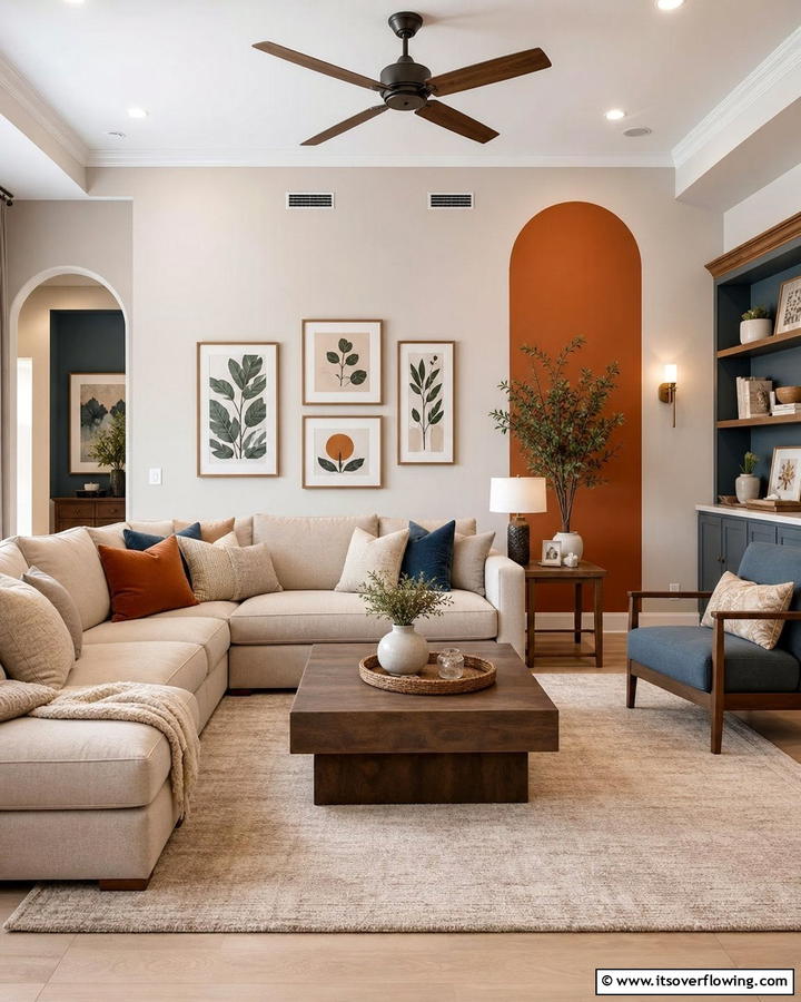Soft Neutrals with Accents - 30 Wall Painting Ideas for Every Room in Your Home