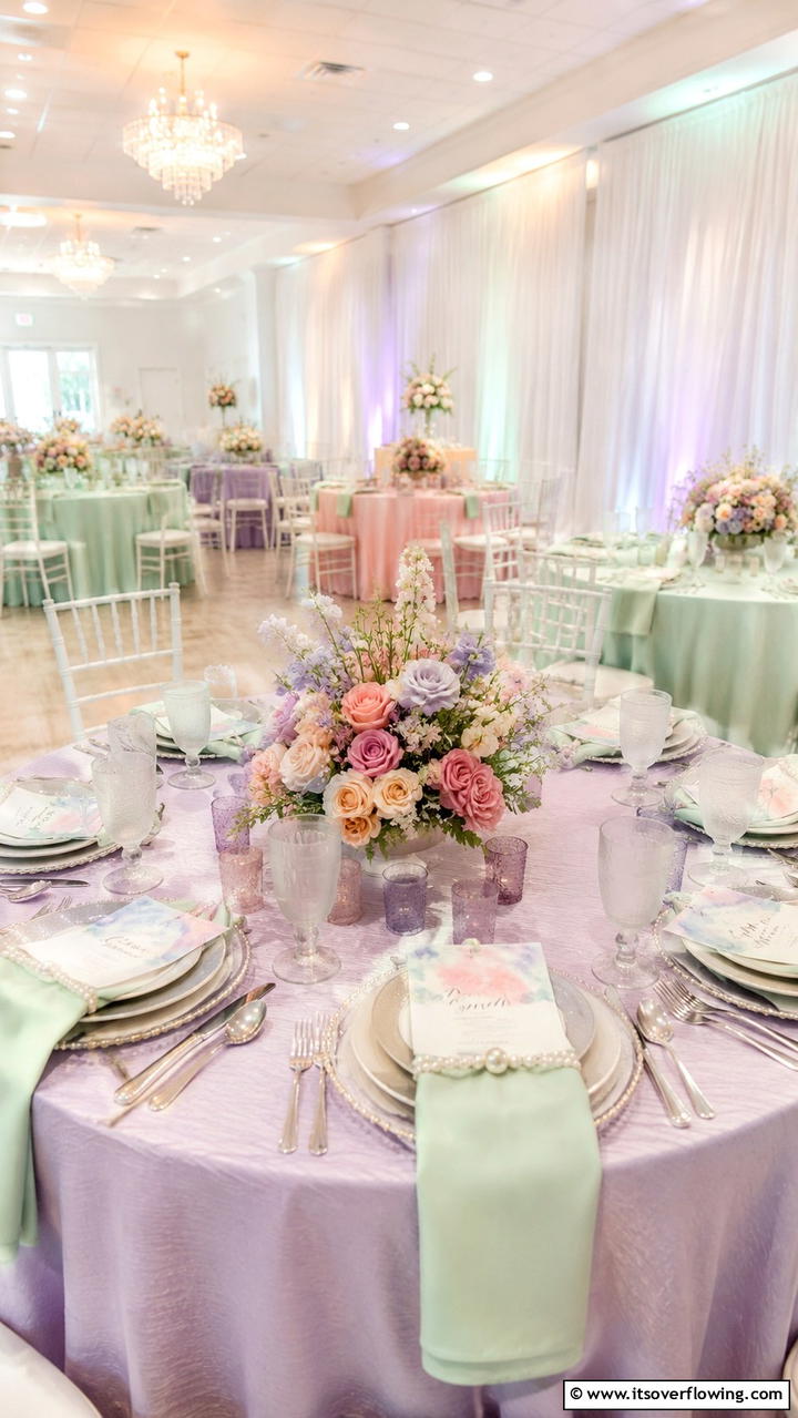 Soft Pastel Arrangements - 21 Wedding Table Decoration Ideas for Memorable Celebrations