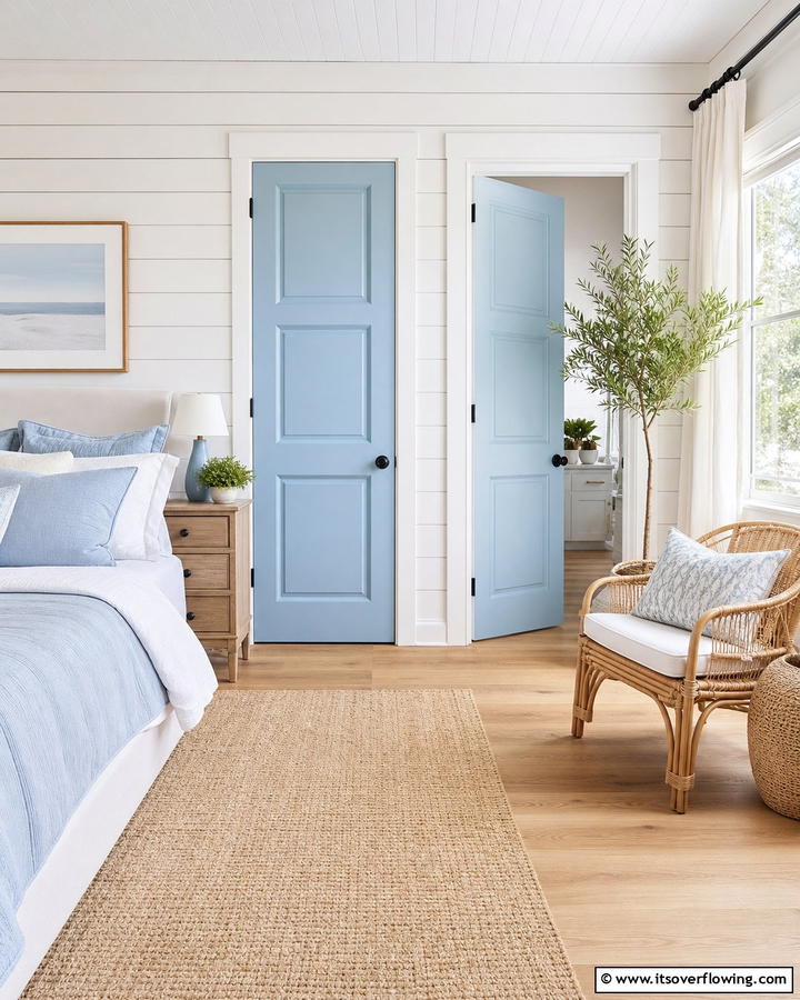 Soft Pastel Blue - 30 Interior Door Color Ideas to Refresh Your Home’s Style