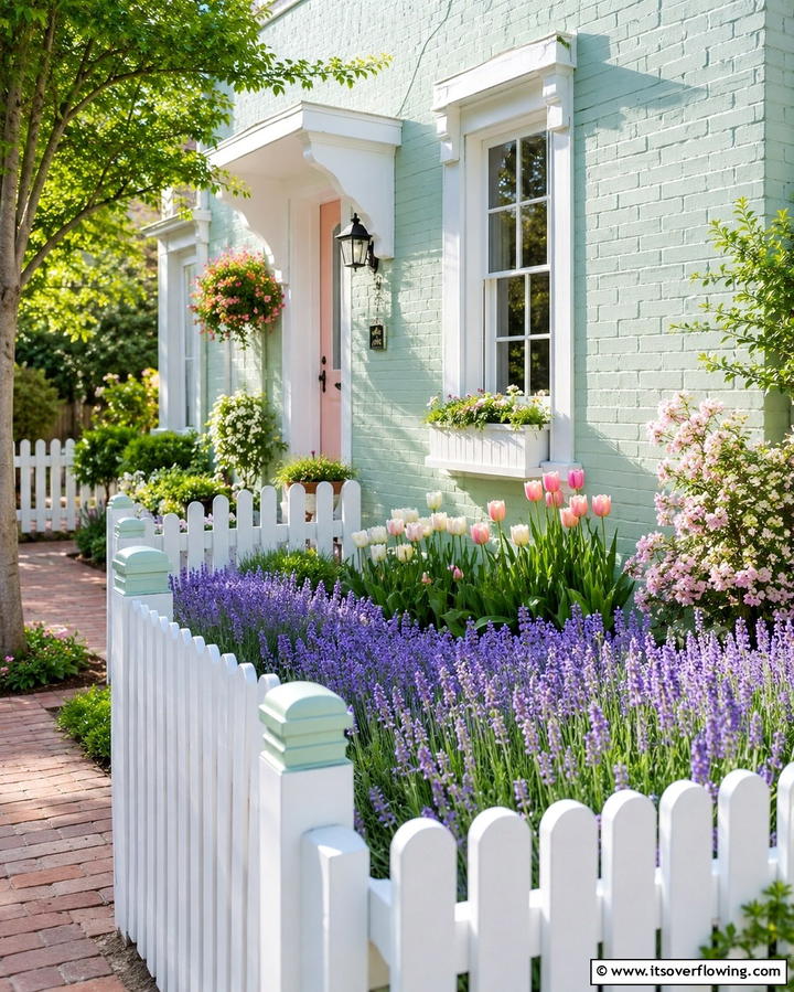 Soft Pastel Brick Exterior - 25 Painted Brick Houses Ideas for a Fresh Look