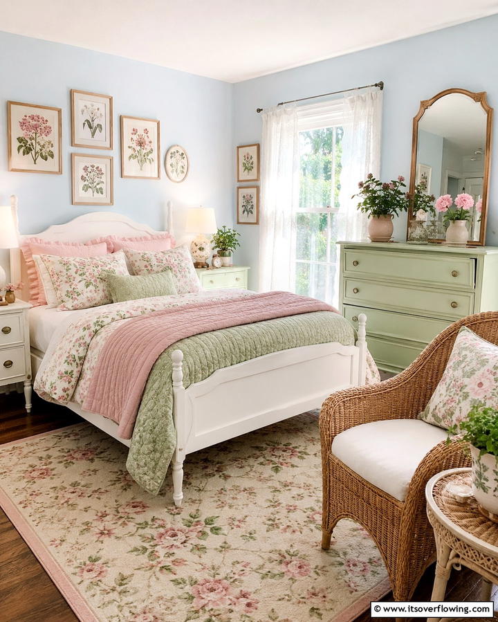 Soft Pastel Color PaletteExact - 25 Cottagecore Bedroom Ideas- Cozy & Rustic Designs