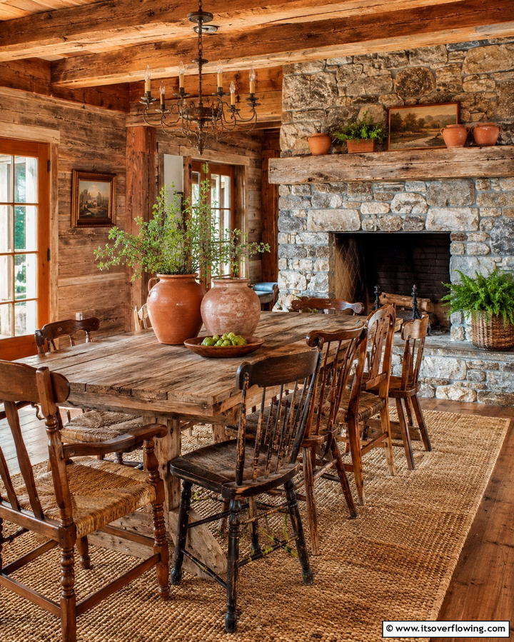 Soft Pastel Elegance - 30 Cozy Dining Room Fireplace Design Ideas & Tips