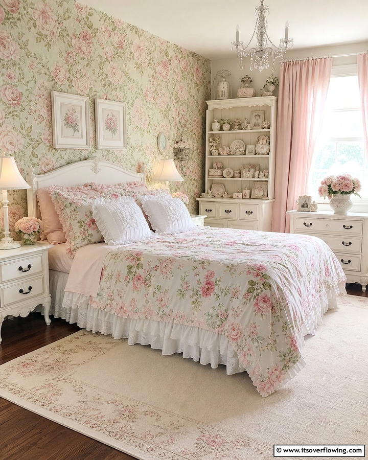 Soft Pastel Floral Patterns - 20 Pastel Bedroom Ideas for a Soft and Serene Space