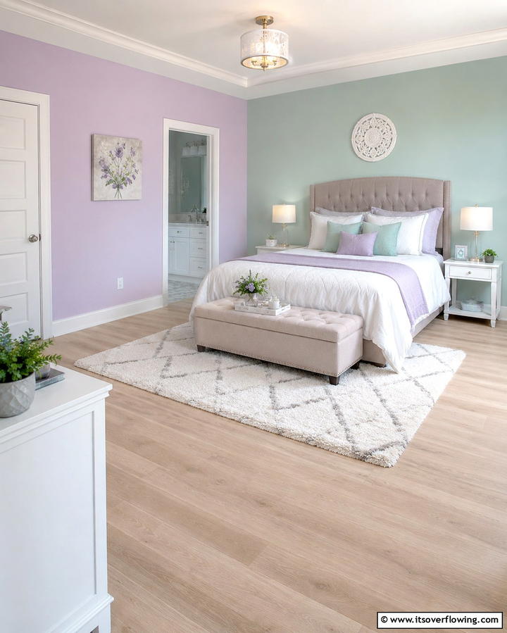 Soft Pastel Harmony - 30 Floor & Wall Color Combos for Stylish Interiors