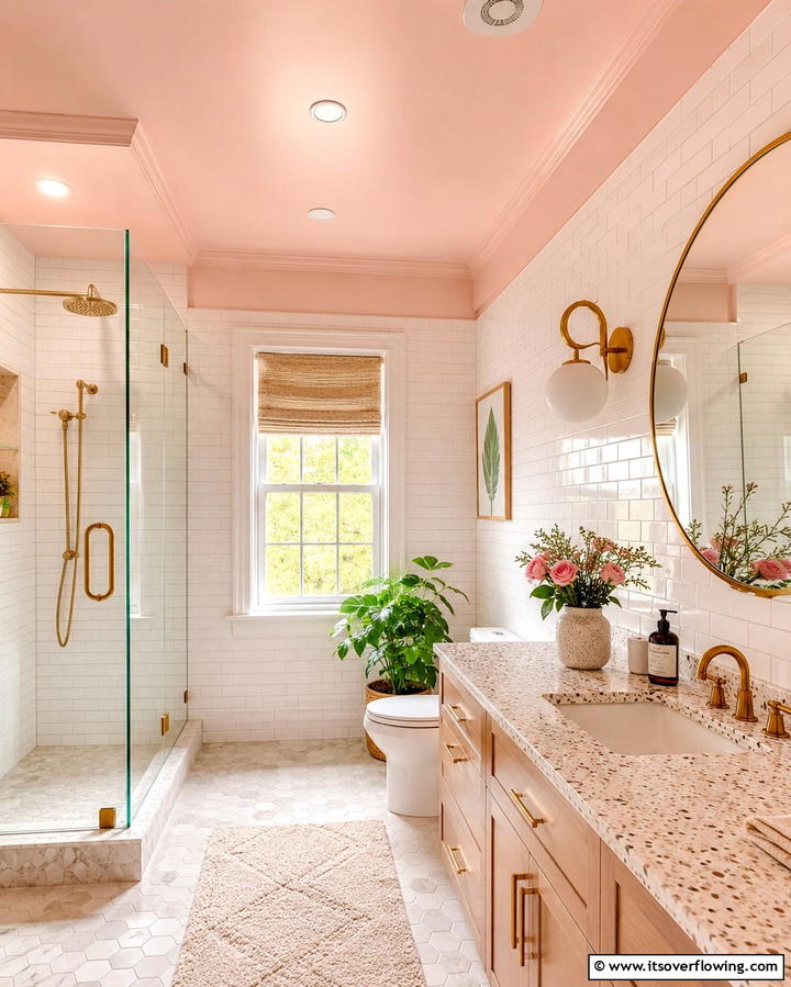 Soft Pastel Hues - 30 Inspiring Bathroom Ceiling Ideas for Modern Homes