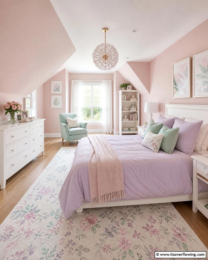 Soft Pastel Palette - 25 Attic Bedroom Ideas to Transform Your Space