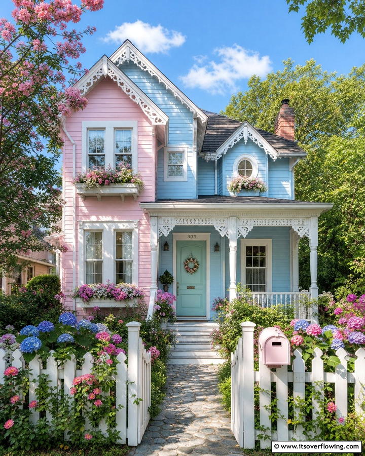 Soft Pastel Perfection - 21 Exterior House Color Schemes for Curb Appeal