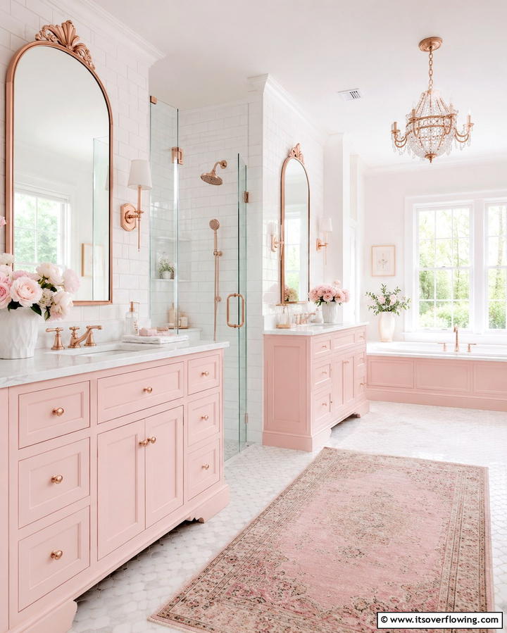 Soft Pastel Pink Cabinets - 25 Bathroom Cabinet Color Ideas for a Fresh Look