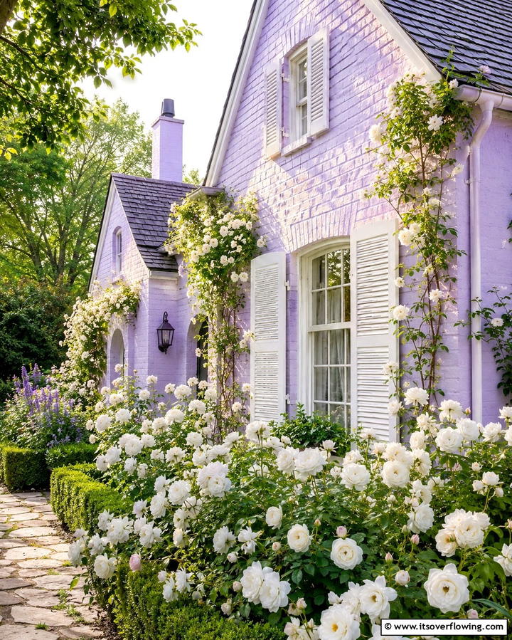 Soft Pastels for Subtle Charm - 25 Painted Brick Houses Ideas for a Fresh Look