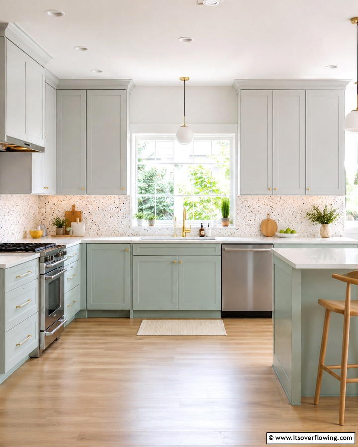 Soft Pastels for a Subtle Look - 25 Two-Tone Kitchen Cabinet Ideas for a Modern Look