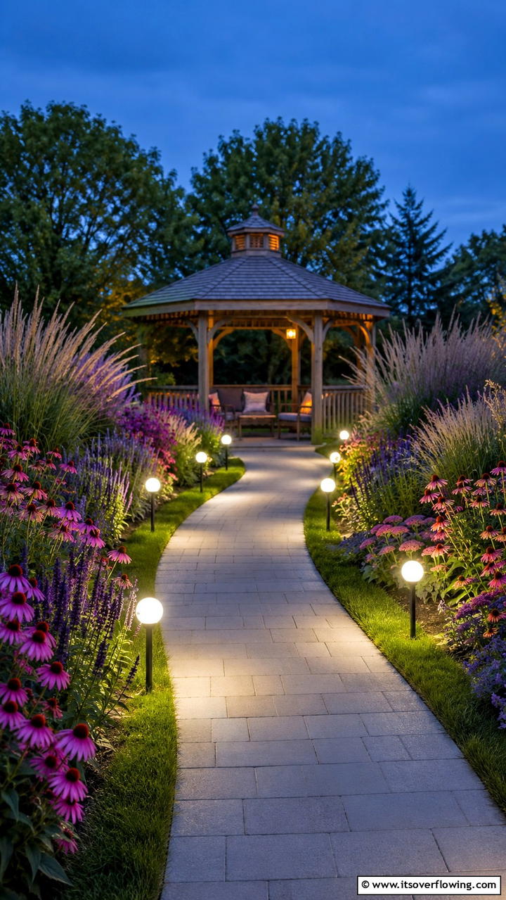 Soft Pathway Bulbs - 30 Gazebo Lighting Ideas- Ambient Outdoor Illumination