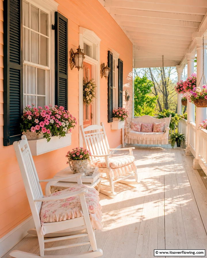 Soft Peach for a Gentle Warm Vibe - 17 Porch Paint Color Ideas for Inviting Outdoor Spaces