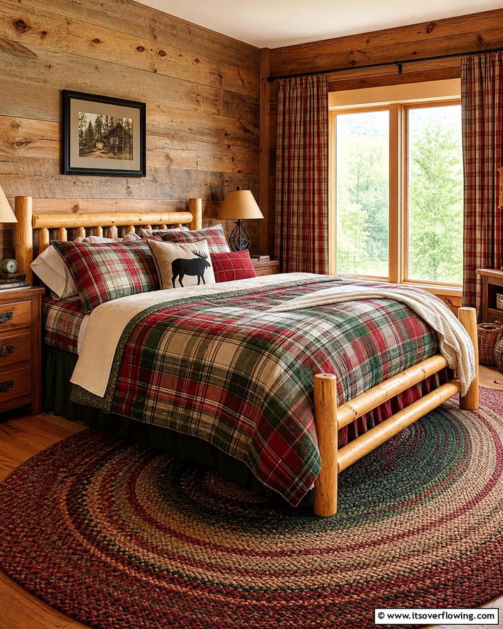Soft Plaid Bedding - 25 Cozy Cabin Bedroom Ideas for a Rustic Escape