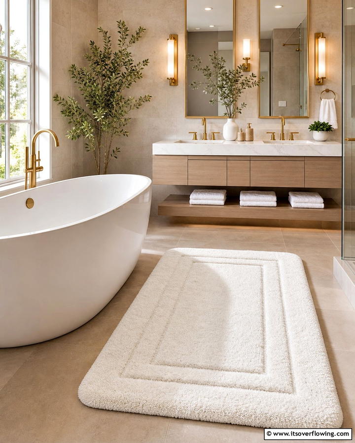 Soft Plush Bath Mats - 25 Cozy Bathroom Ideas for a Relaxing Space