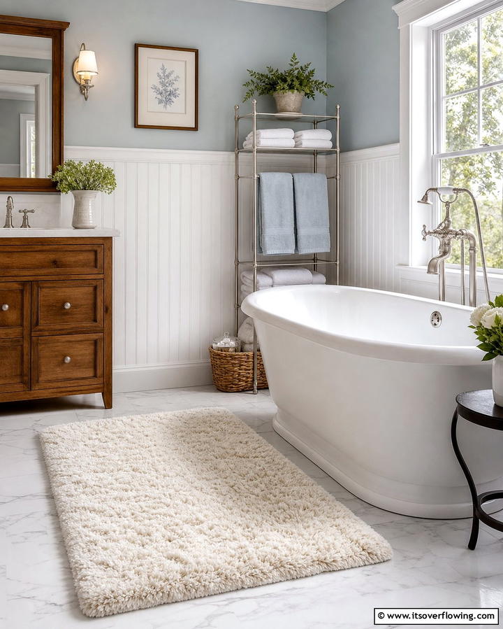 Soft Plush Bath Rugs - 25 Cozy Bathroom Ideas for a Relaxing Space