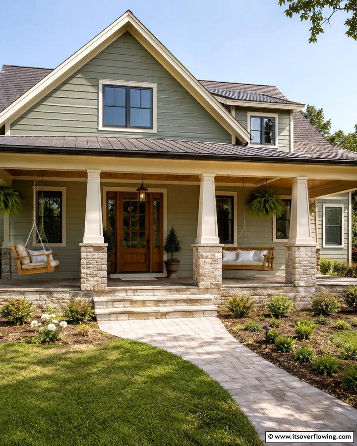 Soft Sage Green - 25 Trending House Siding Colors for Curb Appeal