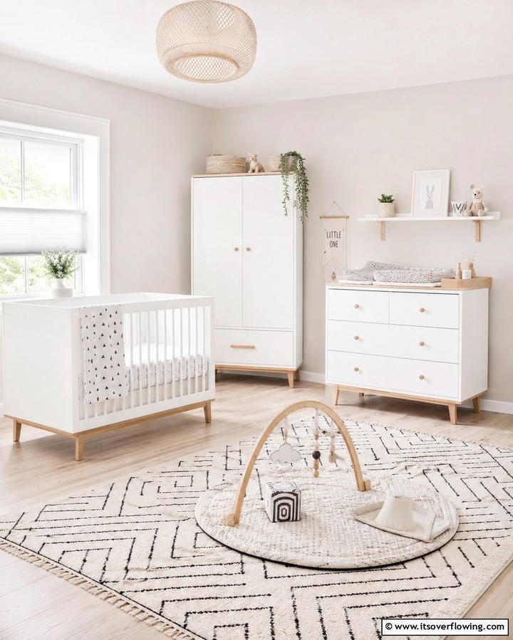 Soft White Area Rug - 25 White Nursery Ideas for a Calming Baby Room