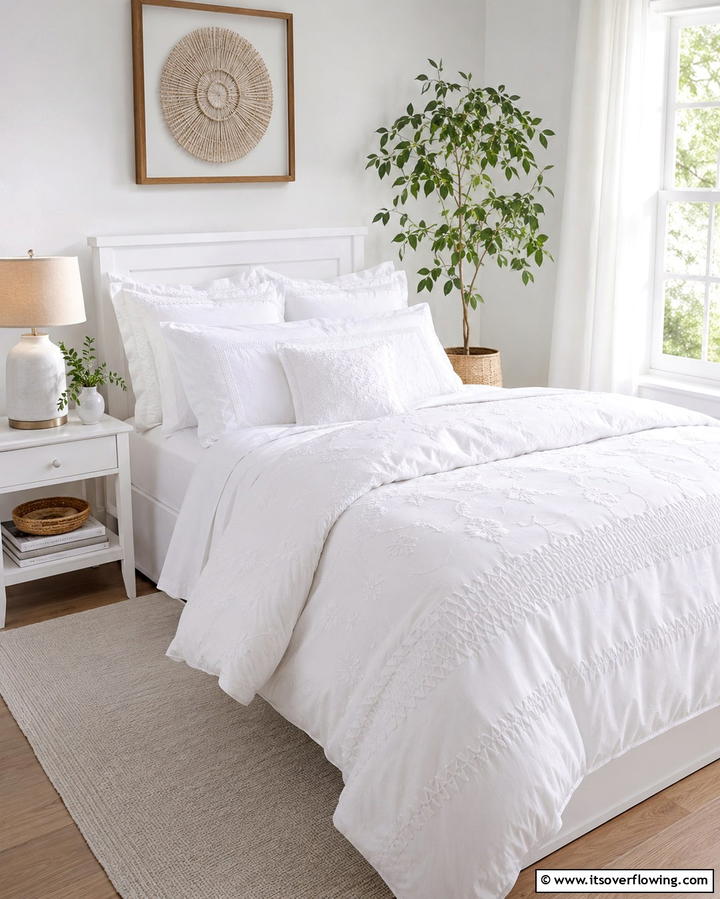 Soft White Bedding for a Serene Look - 20 Bright Small White Bedroom Design Ideas