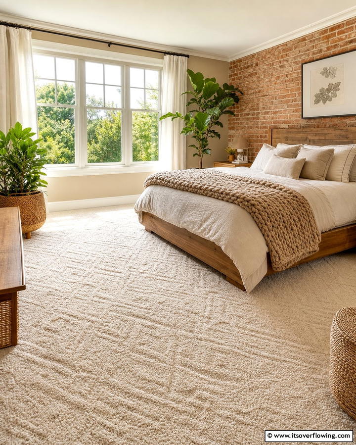 Soft Wool Carpets for Natural Warmth - 25 Stylish Bedroom Carpet Ideas for a Comfortable Retreat
