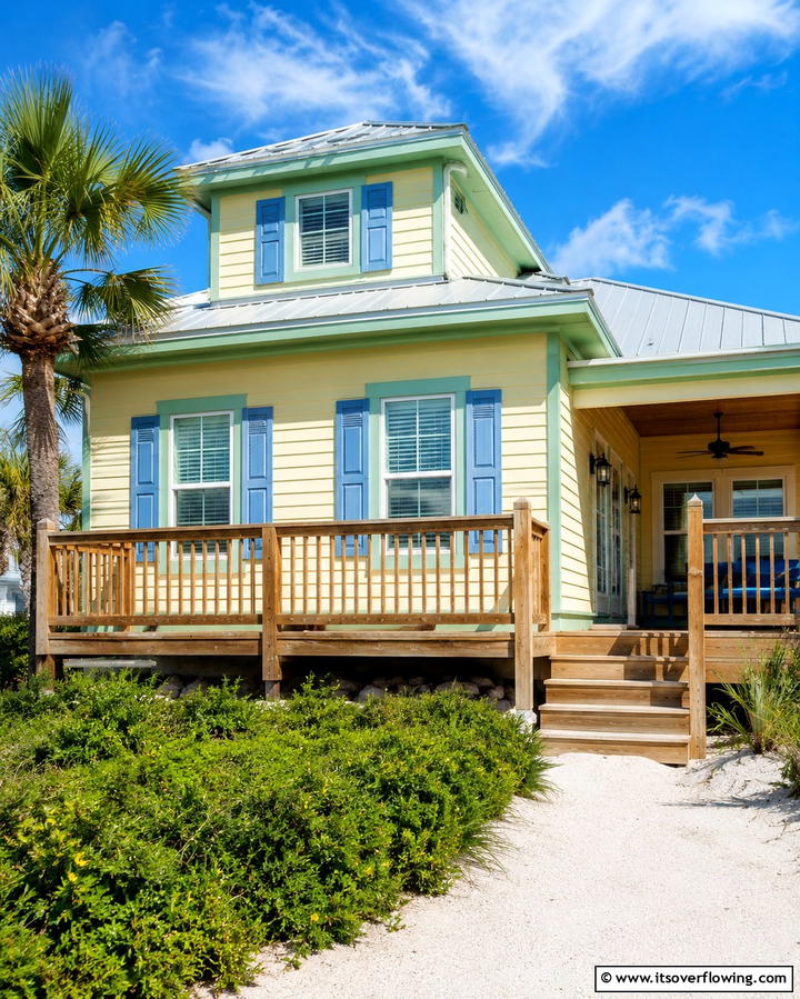 Soft Yellow with White Accents - 25 Yellow Exterior Home Ideas for a Bright Look
