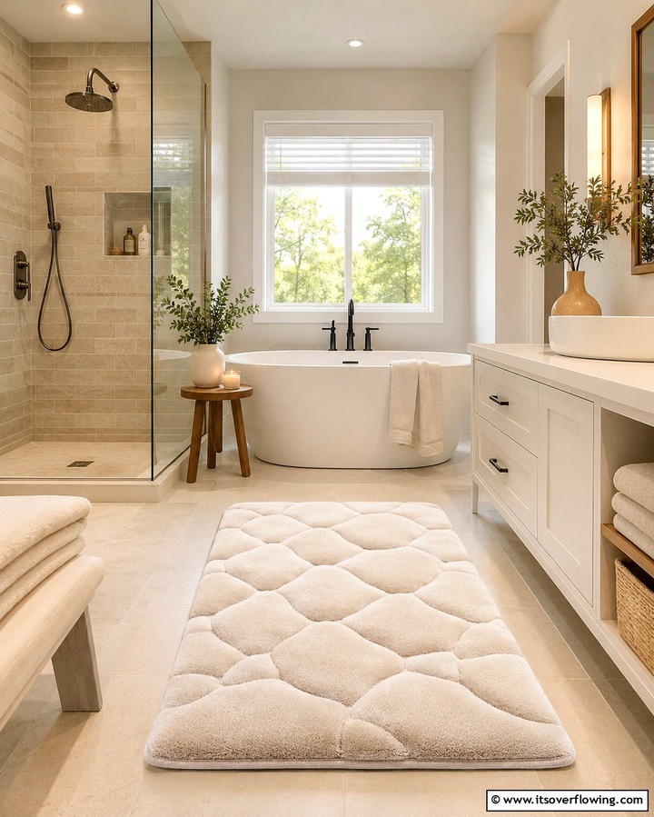 Soft and Cushioned Memory Foam Rug - 30 Bathroom Rug Ideas for Softness and Style Underfoot
