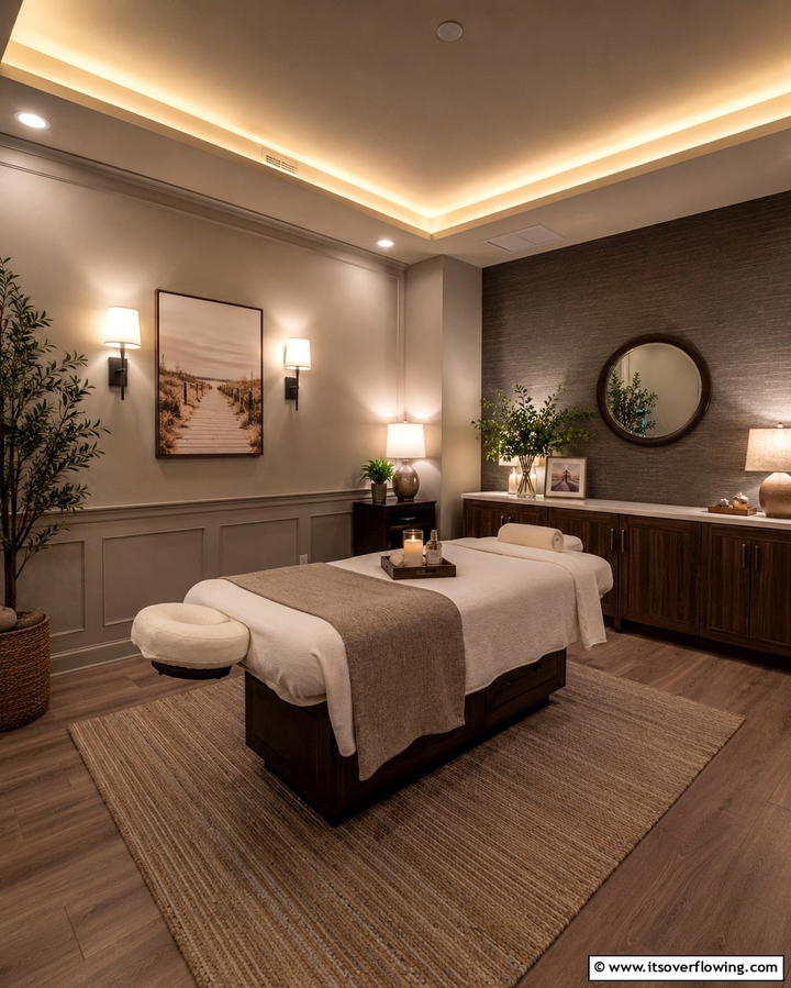 Soft and Dim Lighting - 25 Massage Room Setup Ideas for Ultimate Relaxation