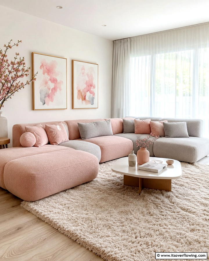 Soft and Serene Sectional Spaces - 30 Sectional Living Room Ideas for Flexible Seating