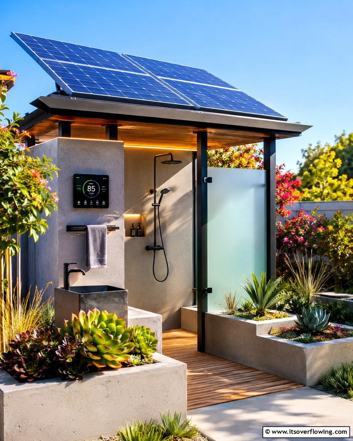 Solar Energy Bathroom - 30 Outdoor Bathroom Ideas for a Luxurious Backyard Oasis
