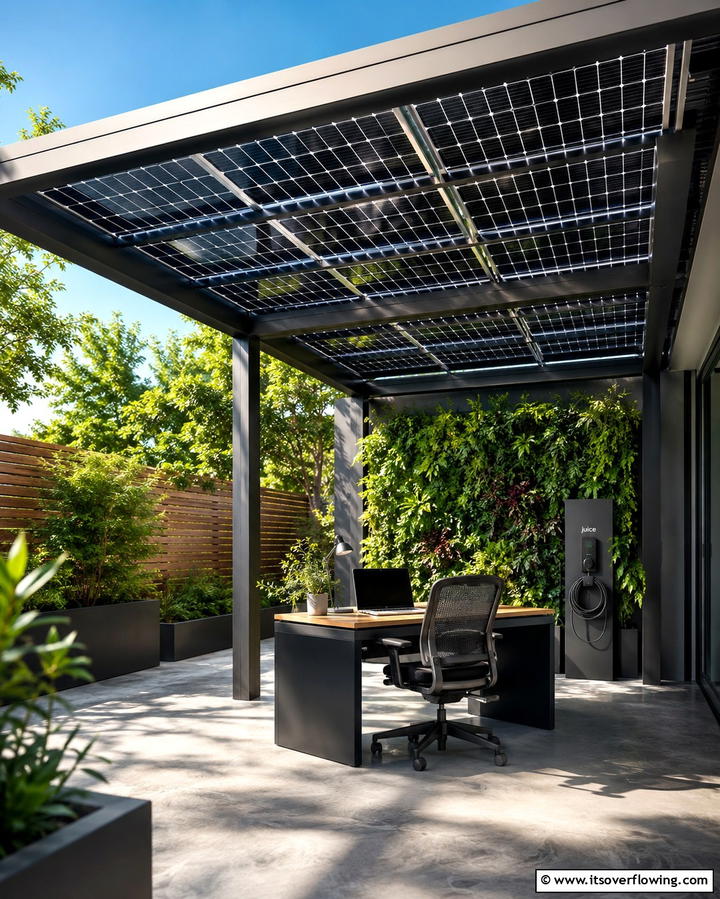 Solar Panel Roof - 25 Pergola Roof Ideas to Enhance Your Outdoor Living Space