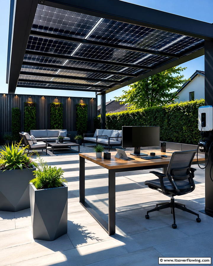 Solar Panel Roofs - 25 Pergola Cover Ideas for Stylish Outdoor Living Spaces
