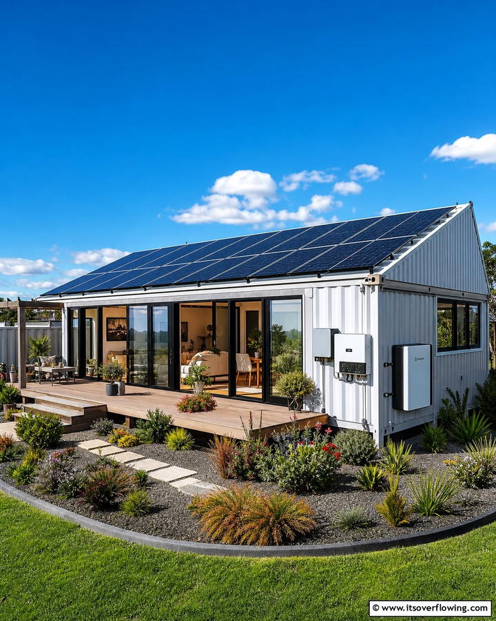 Solar Powered Container Residence - 30 Container Home Ideas for Sustainable Living