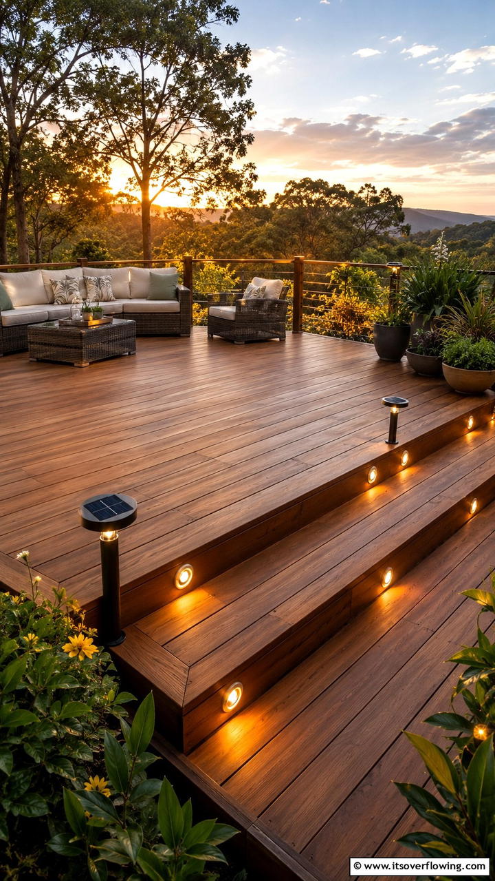 Solar Powered Deck Lights - 30 Deck Lighting Ideas for Ambiance and Safety