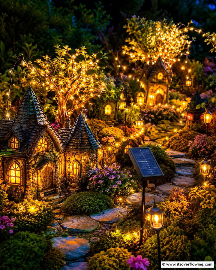 Solar Powered Fairy Lights - 25 Fairy Garden Ideas to Create a Magical Outdoor Space