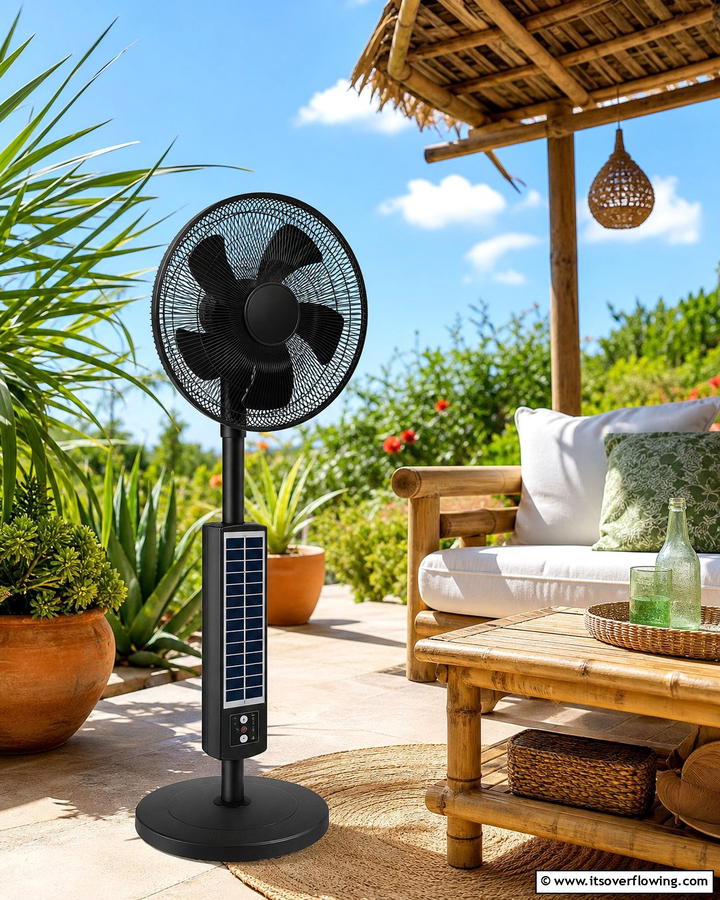 Solar Powered Fans for Eco Friendly Cooling - 20 Patio Fan Ideas to Keep Your Outdoor Space Cool