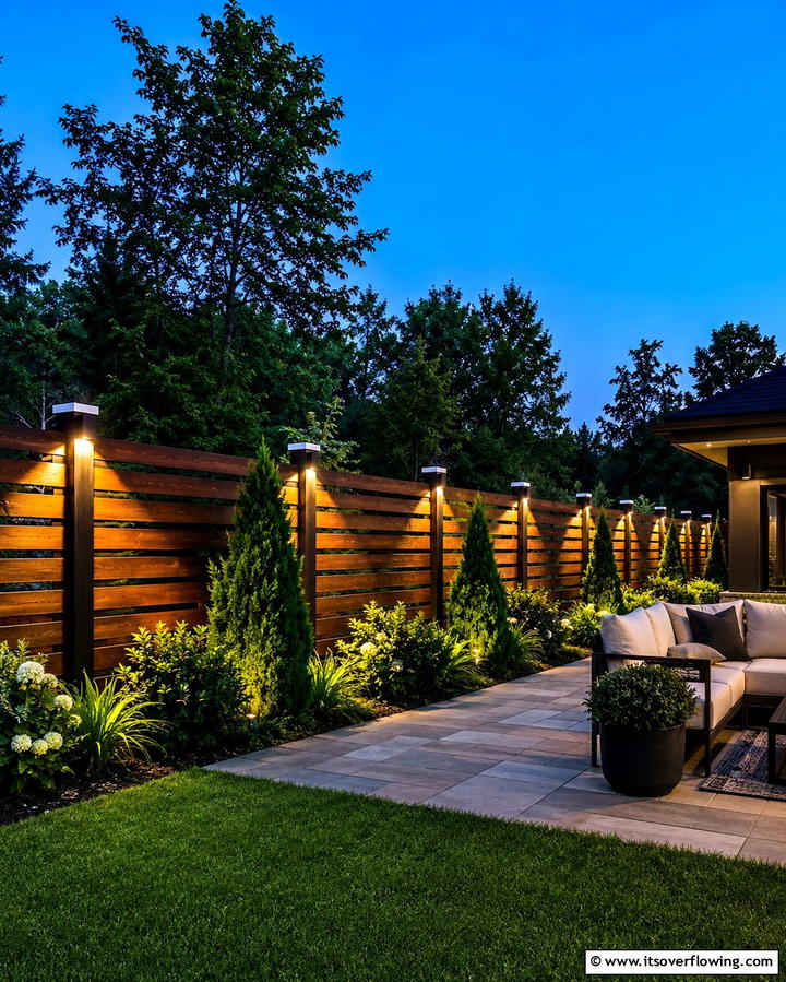 Solar Powered Fence Post Lights - 25 Fence Lighting Ideas to Illuminate Your Outdoor Space