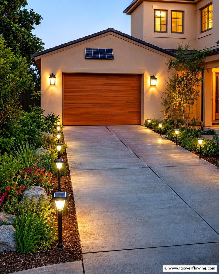 Solar Powered Lights - 25 Exterior Garage Lighting Ideas to Illuminate Your Home