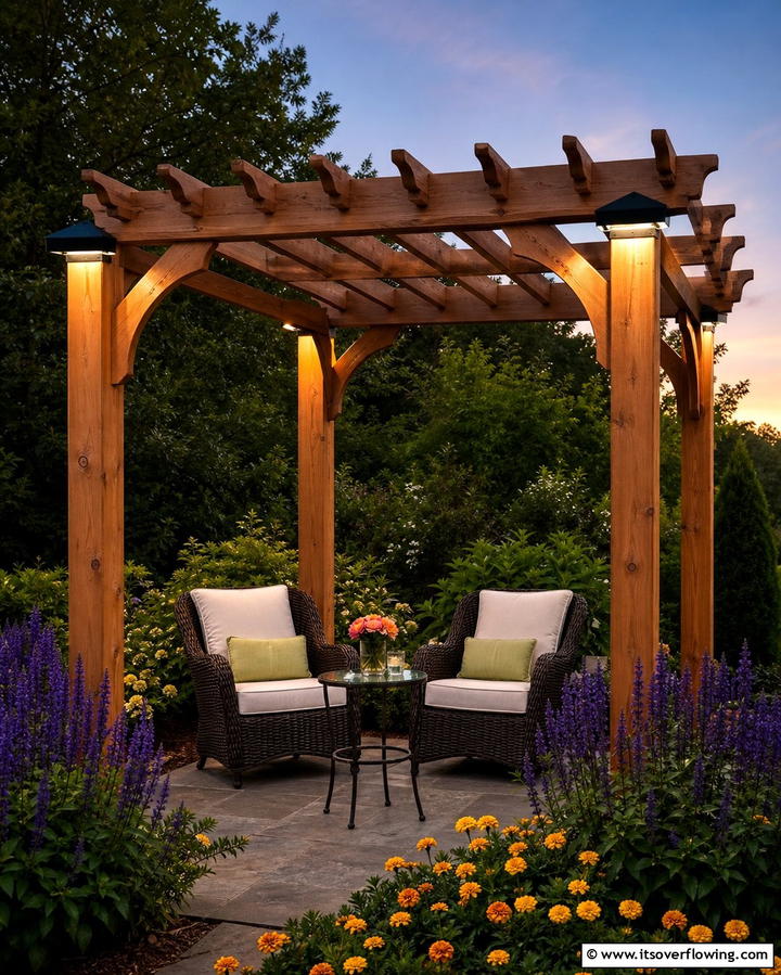 Solar Powered Post Cap Lights for Eco Friendly Illumination - 25 Pergola Lighting Ideas to Illuminate Your Outdoor Space