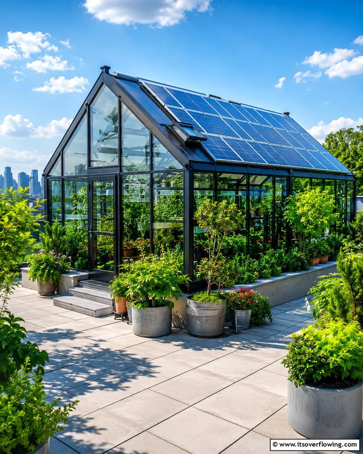 Solar Powered Rooftop Greenhouse - 25 Rooftop Greenhouse Ideas for Urban Gardening