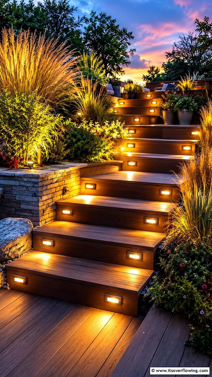 Solar Step Lights - 30 Deck Lighting Ideas for Ambiance and Safety