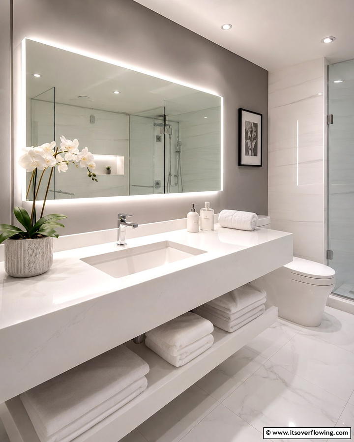 Solid Surface Countertops for Seamless Design - 25 Bathroom Countertop Ideas for a Stylish Upgrade