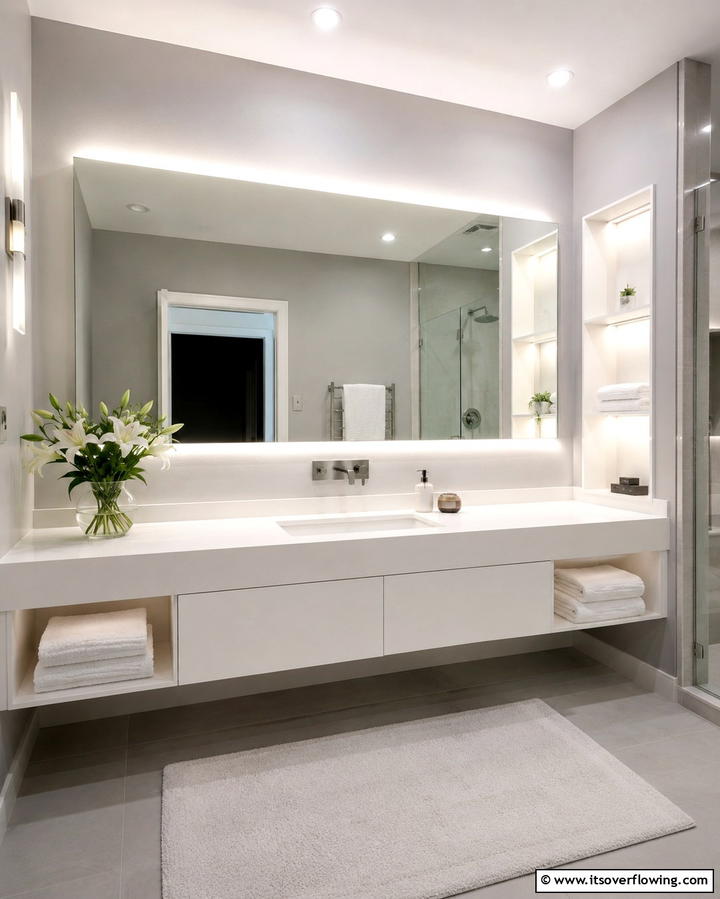 Solid Surface Countertops for Seamless Integration - 25 Bathroom Countertop Ideas for a Stylish Upgrade